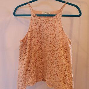 Pastel Pink Floral Lace Halter Top